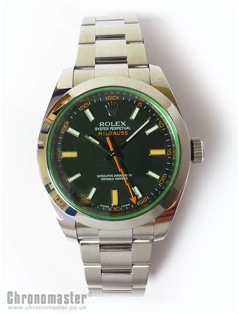 rolex green glass milgauss price|rolex milgauss price chart.